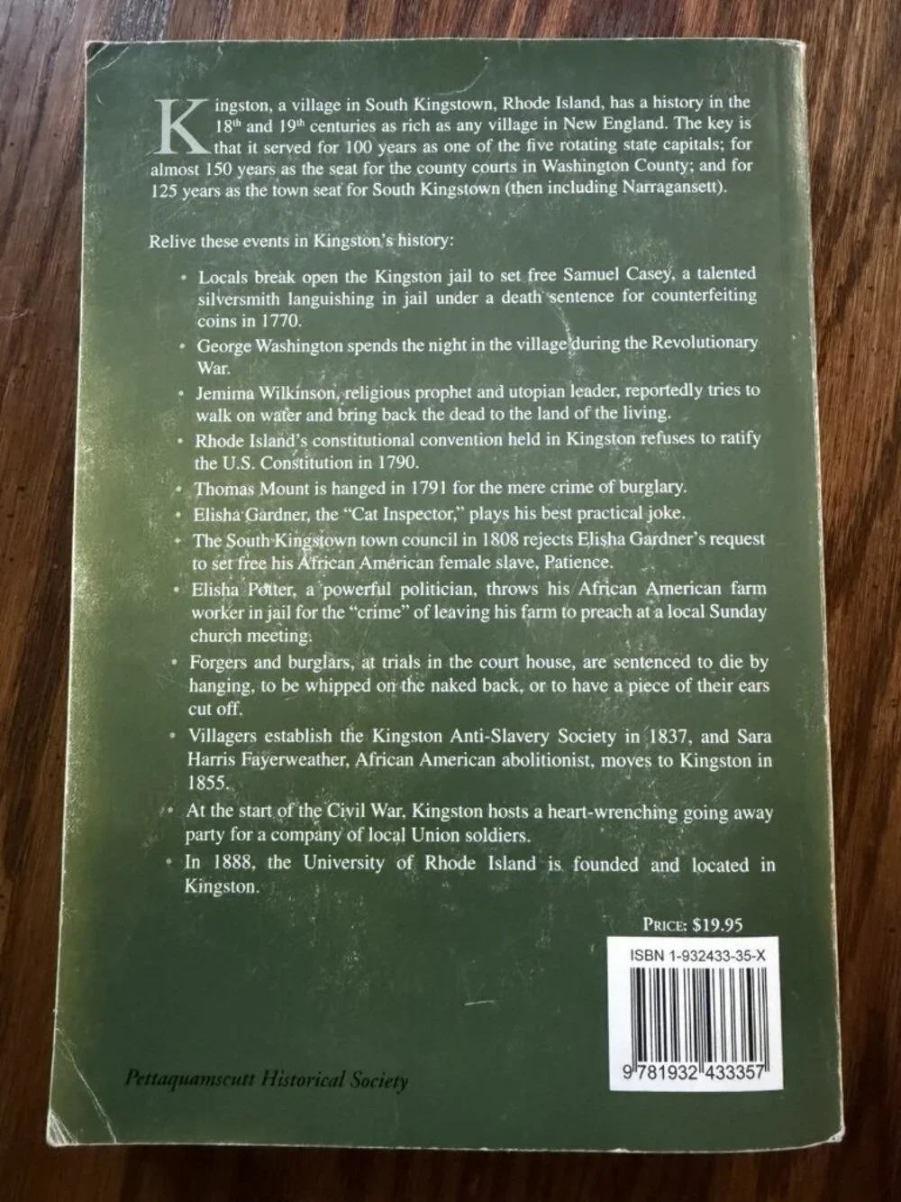 History of Kingston, R.I., 1700-1900 by Christian M. McBurney SIGNED